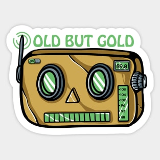 Vintage Robot Radio Designs for Seniors with Humor Sticker